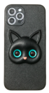 Чехол из искусственной кожи Cat Face Black для iPhone