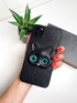 Чехол из искусственной кожи Cat Face Black для iPhone