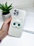 Чехол из искусственной кожи Cat Face White для iPhone