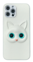 Чехол из искусственной кожи Cat Face White для iPhone