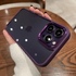 Luxury Transparent Metal Lens Protection Case Dark Purple для iPhone