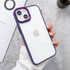 Luxury Transparent Metal Lens Protection Case Dark Purple для iPhone